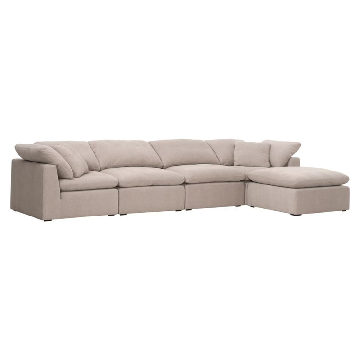 Essentials For Living Sky Modular Armless Chair Latte Micro Boucle Performance Fabric