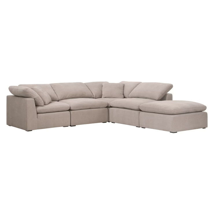 Essentials For Living Sky Modular Armless Chair Latte Micro Boucle Performance Fabric