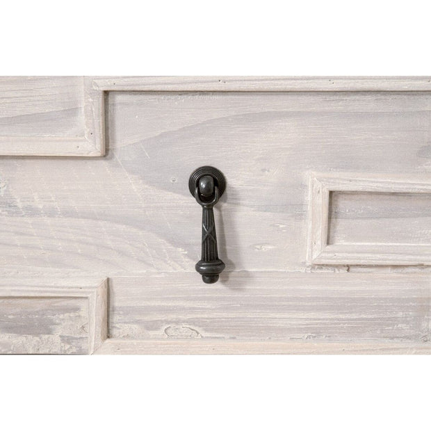 Essentials For Living Emerie 2-Drawer Console Table ~ White Wash Pine, White Quartz