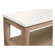 Essentials For Living Emerie Narrow Console Table ~ Smoke Gray Pine, White Quartz