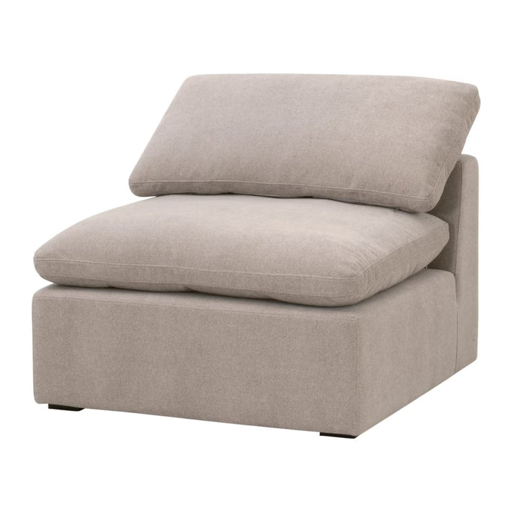 Essentials For Living Sky Modular Armless Chair Latte Micro Boucle Performance Fabric