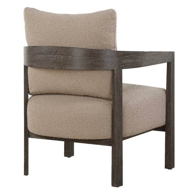 Uttermost Sienna Sand Boucle Fabric Barrel Back Accent Chair
