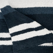 Kashwere Ultra Plush Multi Striped Throw in Dark Indigo, Soapstone and Vintage Blue
