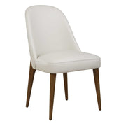 Uttermost Stiches Ecru Faux Pebbled Leather with Diamond Tufted Back Set of 2 Dining Chairs