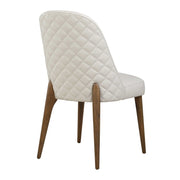Uttermost Stiches Ecru Faux Pebbled Leather with Diamond Tufted Back Set of 2 Dining Chairs