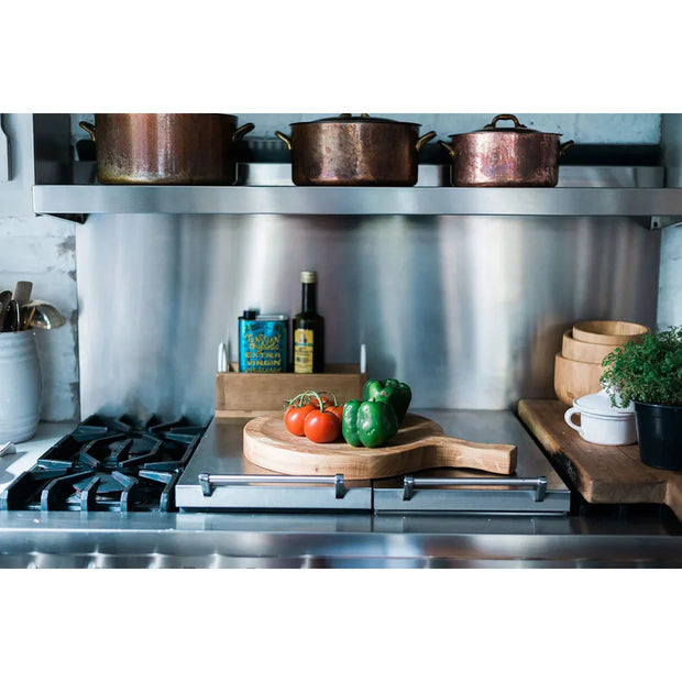 etúHOME Italien Chef Set Includes Large Cutting Board Bowl, Pizza Cutter, Mezzaluna and Serving Spoons