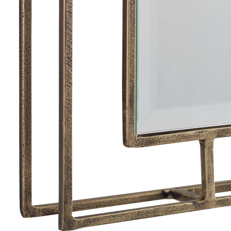 Uttermost Rutledge Contemporary Antique Gold Metal Mirrors ~ Set Of 2