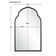 Uttermost Kenitra Matte Black Arch Mirror