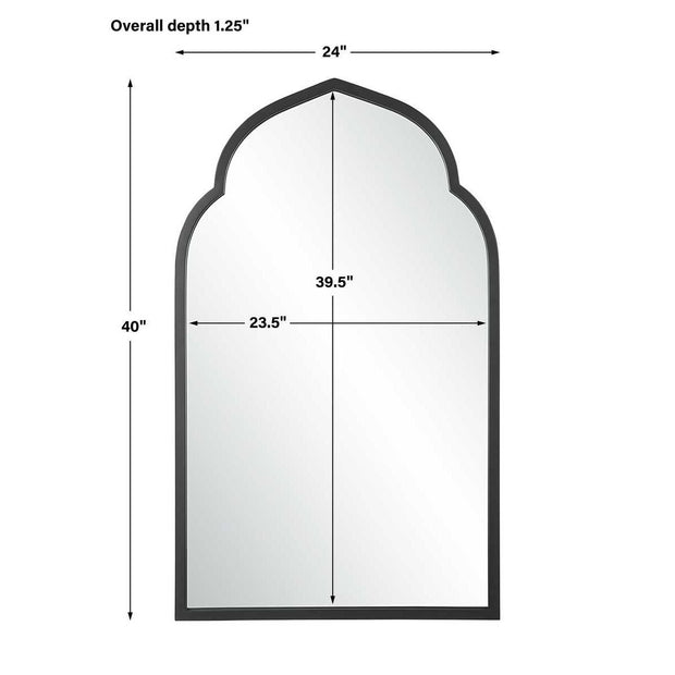 Uttermost Kenitra Matte Black Arch Mirror