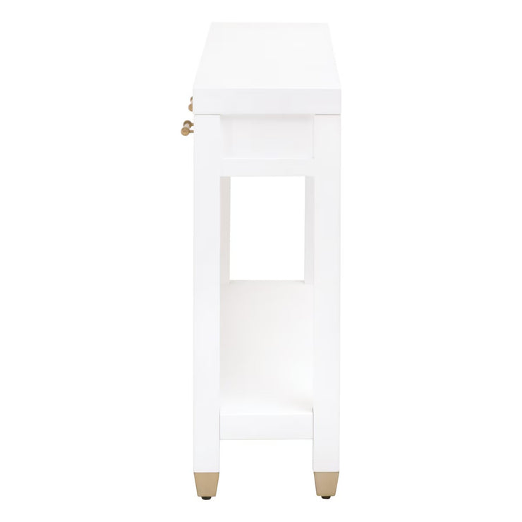 Essentials For Living Stella Narrow Console Table ~ Matte White