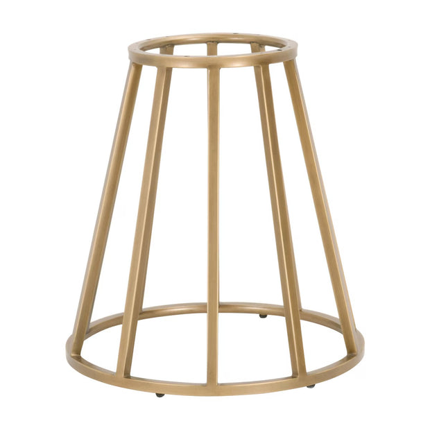 Essentials For Living Turino Round Dining Table ~ White Concrete Top With Brushed Gold Base
