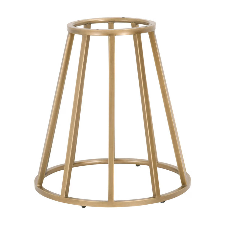 Essentials For Living Turino Round Dining Table ~ White Concrete Top With Brushed Gold Base