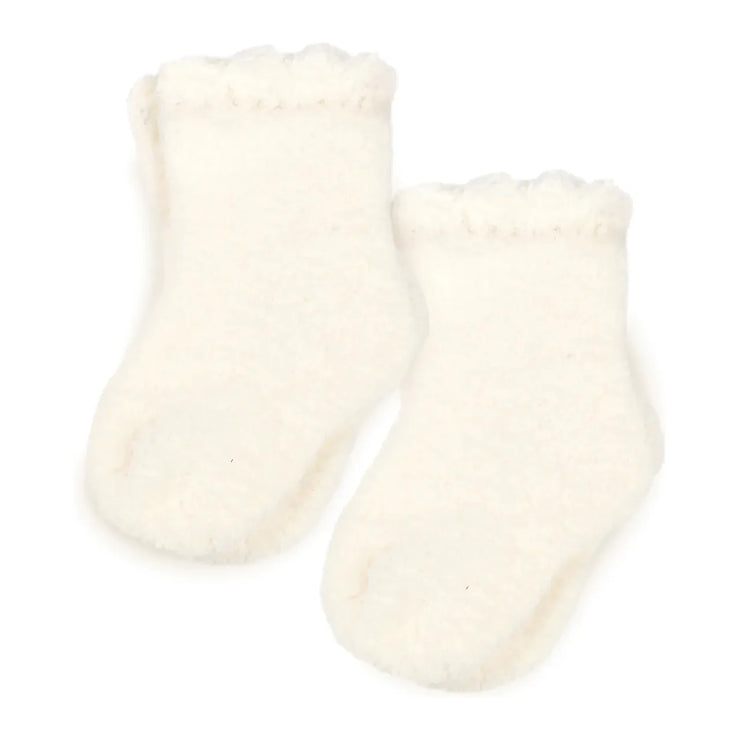 Kashwere Baby Ultra Plush Creme Set of Two Baby Sock Sets