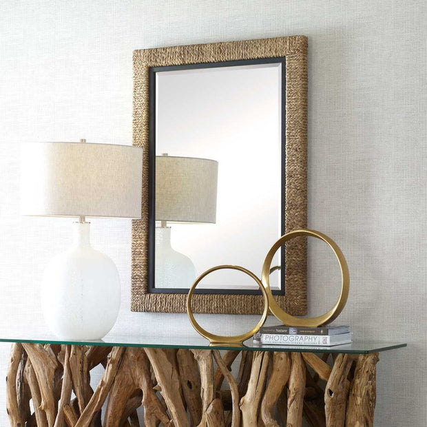 Uttermost Island Natural Braided Straw Mirror