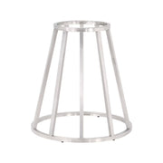 Essentials For Living Turino Round Dining Table ~ White Concrete Top With Brushed Stainless Steel Base