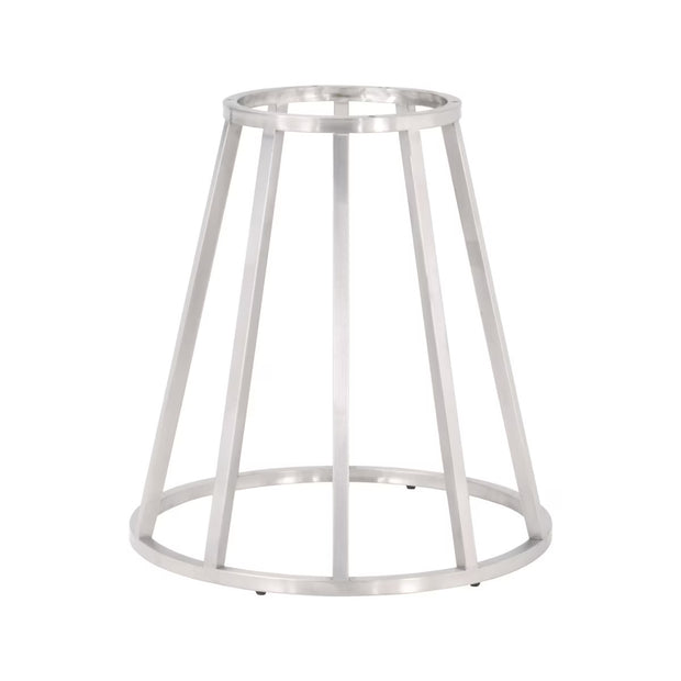 Essentials For Living Turino Round Dining Table ~ White Concrete Top With Brushed Stainless Steel Base