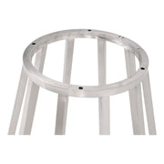 Essentials For Living Turino Round Dining Table ~ White Concrete Top With Brushed Stainless Steel Base