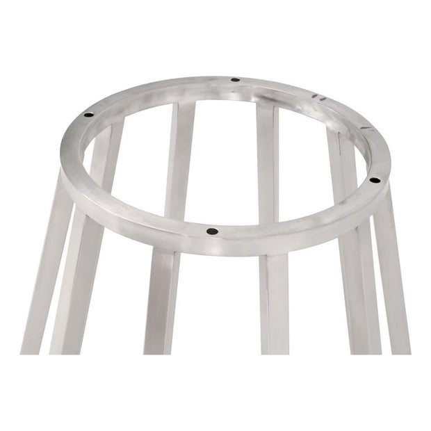 Essentials For Living Turino Round Dining Table ~ White Concrete Top With Brushed Stainless Steel Base