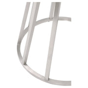Essentials For Living Turino Round Dining Table ~ White Concrete Top With Brushed Stainless Steel Base