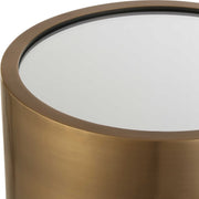 Uttermost Achilles Mirrored Top With Brushed Brass Round Drink Table