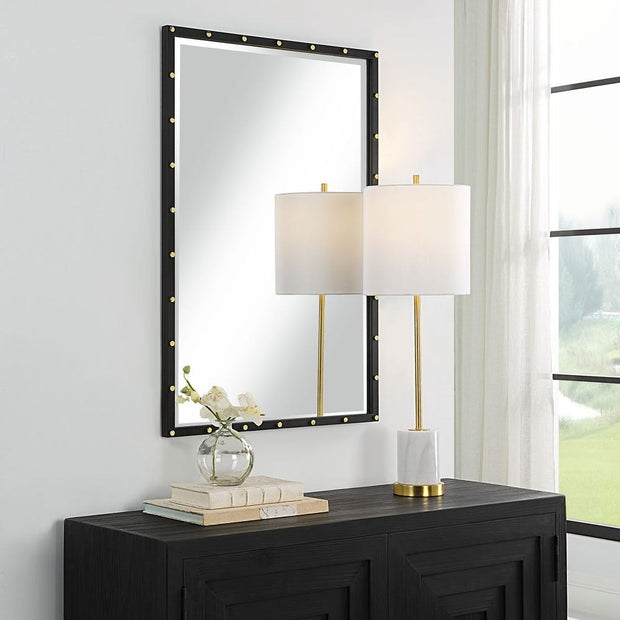 Uttermost Benedo Matte Black Iron Vanity Mirror