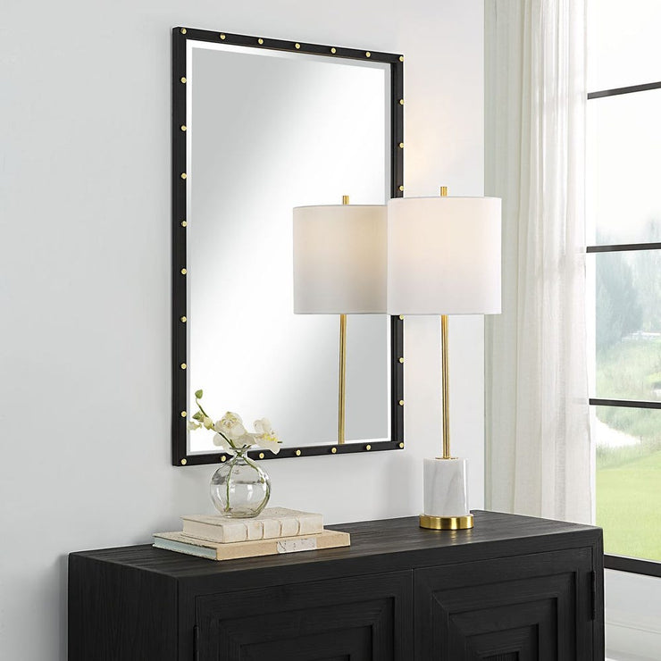 Uttermost Benedo Matte Black Iron Vanity Mirror