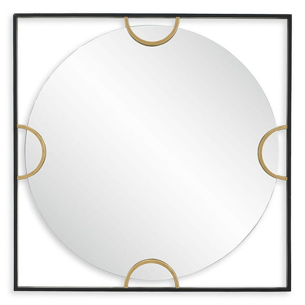 Uttermost Hinson Satin Black Iron Square Mirror
