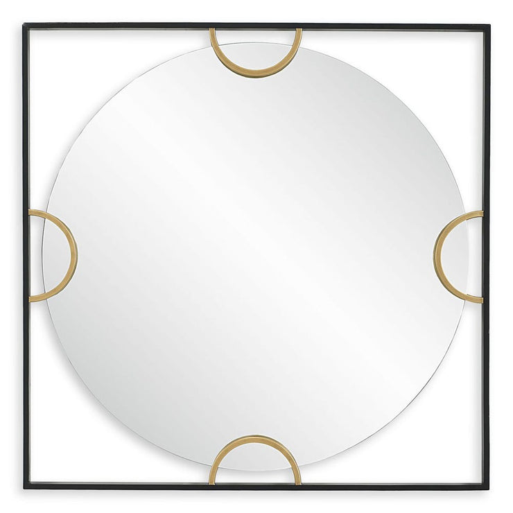 Uttermost Hinson Satin Black Iron Square Mirror