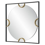 Uttermost Hinson Satin Black Iron Square Mirror