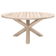 Essentials For Living Boca Outdoor 63” Round Dining Table ~ Gray Teak