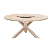 Essentials For Living Boca Outdoor 63” Round Dining Table ~ Gray Teak