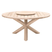 Essentials For Living Boca Outdoor 63” Round Dining Table ~ Gray Teak