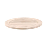 Essentials For Living Boca Outdoor Lazy Susan Dining Table ~ Gray Teak