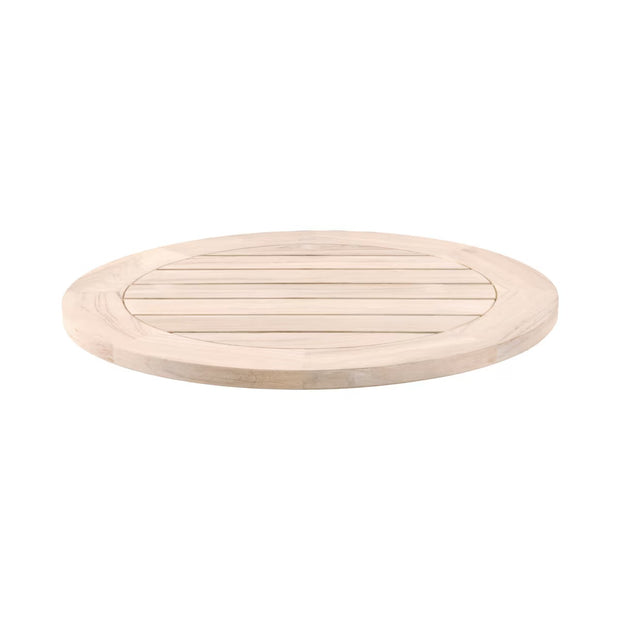 Essentials For Living Boca Outdoor Lazy Susan Dining Table ~ Gray Teak