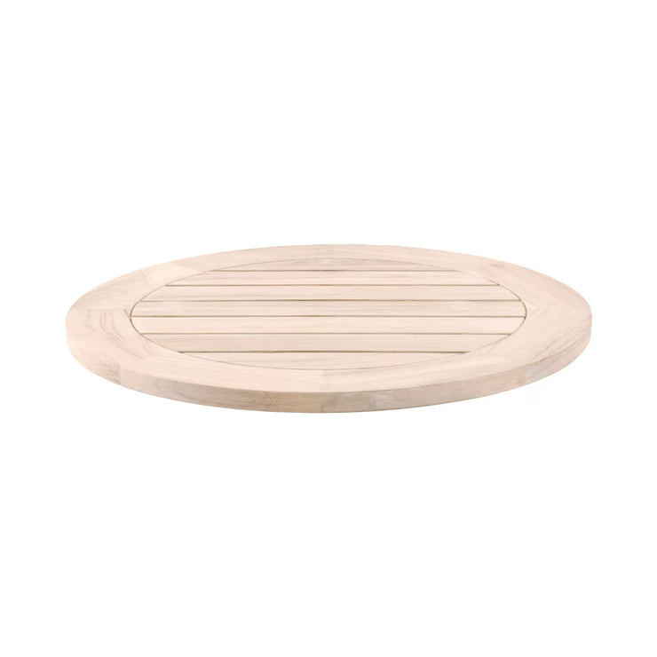 Essentials For Living Boca Outdoor Lazy Susan Dining Table ~ Gray Teak
