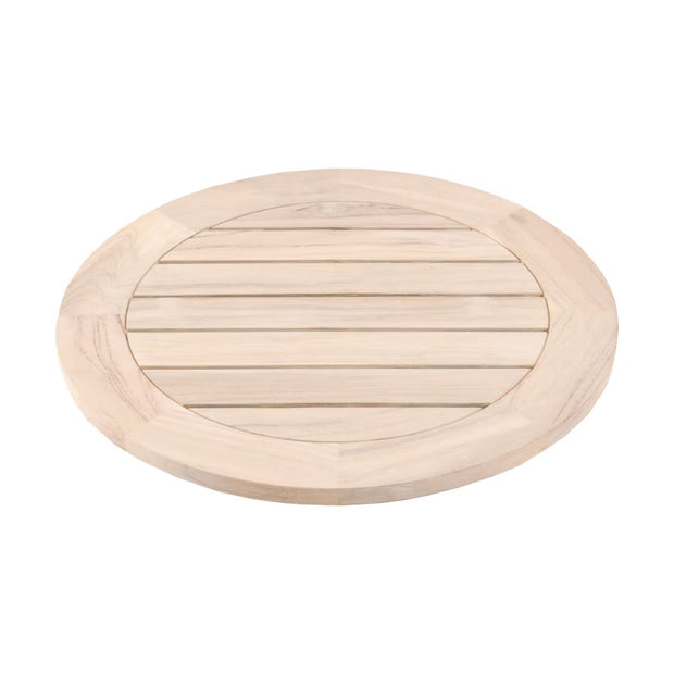 Essentials For Living Boca Outdoor Lazy Susan Dining Table ~ Gray Teak