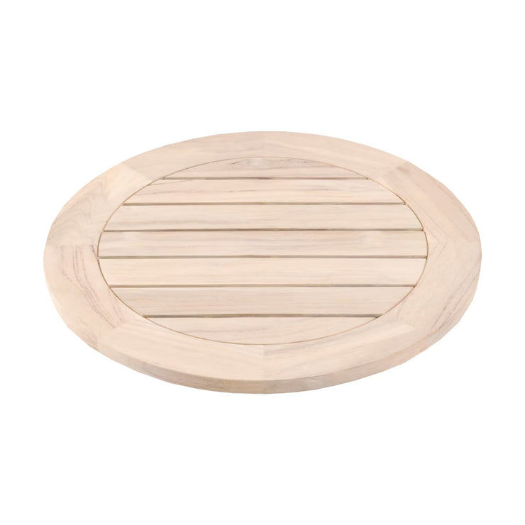 Essentials For Living Boca Outdoor Lazy Susan Dining Table ~ Gray Teak