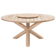 Essentials For Living Boca Outdoor Lazy Susan Dining Table ~ Gray Teak