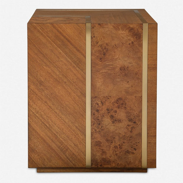 Uttermost Seven Wonders Maple Burl Wood Accent Table