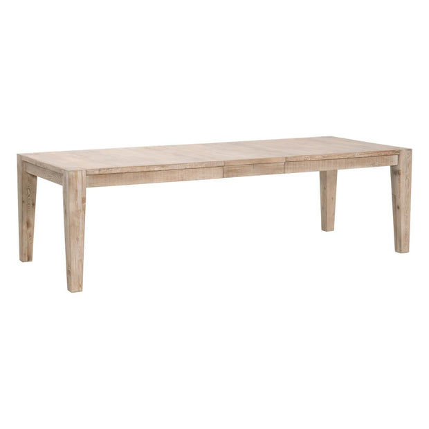 Essentials For Living Canal Extension Dining Table ~ Smoke Gray Pine, Brushed Gold Inlay
