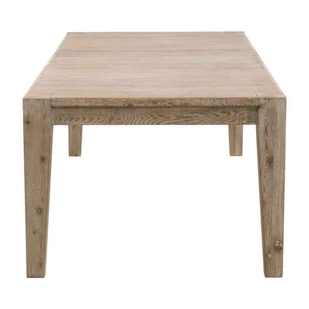 Essentials For Living Canal Extension Dining Table ~ Smoke Gray Pine, Brushed Gold Inlay