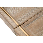 Essentials For Living Canal Extension Dining Table ~ Smoke Gray Pine, Brushed Gold Inlay