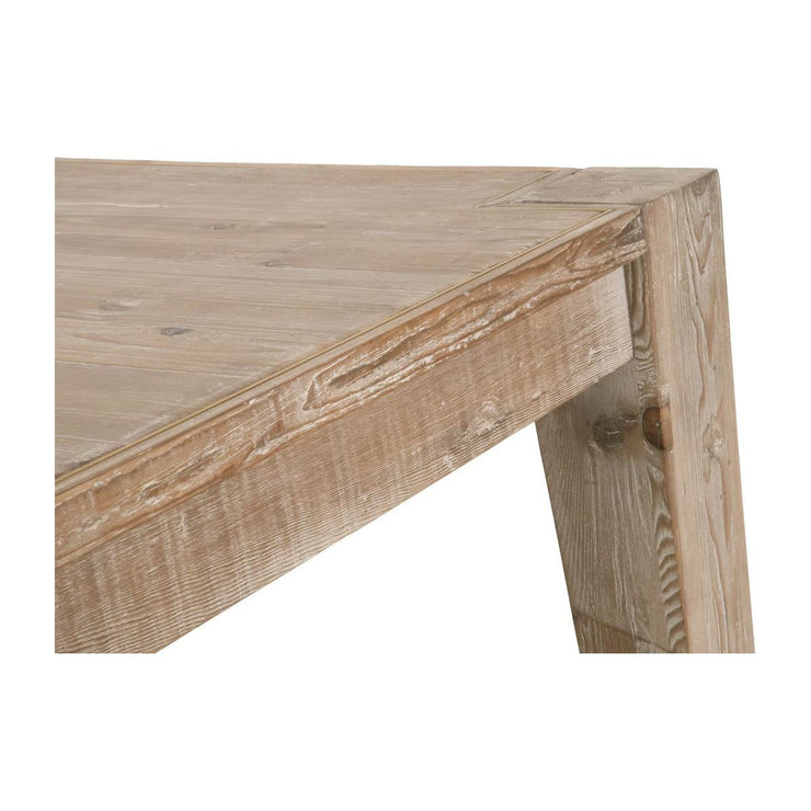 Essentials For Living Canal Extension Dining Table ~ Smoke Gray Pine, Brushed Gold Inlay