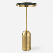 Uttermost Pascal Labradorite Top With Brushed Brass Finish Round Accent Table