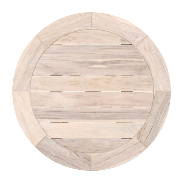 Essentials For Living Carmel Outdoor 36” Round Counter Table ~ Gray Teak