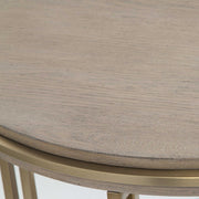 Uttermost Elise Light Oak With Brished Brass Side Table