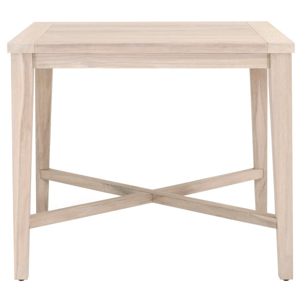 Essentials For Living Carmel Outdoor 42” Square Counter Table ~ Gray Teak