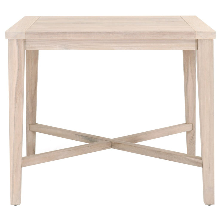 Essentials For Living Carmel Outdoor 42” Square Counter Table ~ Gray Teak