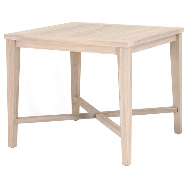 Essentials For Living Carmel Outdoor 42” Square Counter Table ~ Gray Teak