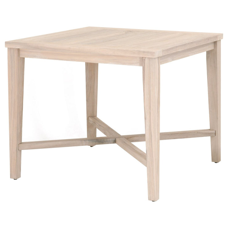 Essentials For Living Carmel Outdoor 42” Square Counter Table ~ Gray Teak